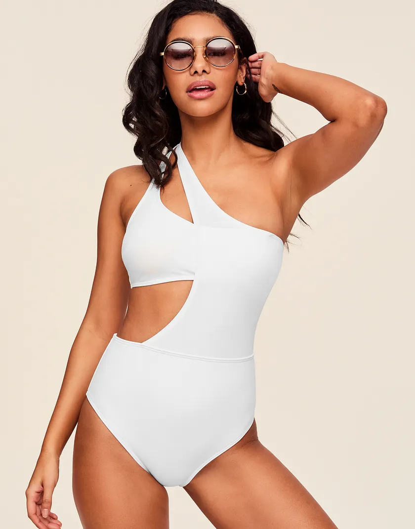 Alaine White Lightly Lined swimwear bundle Model 1