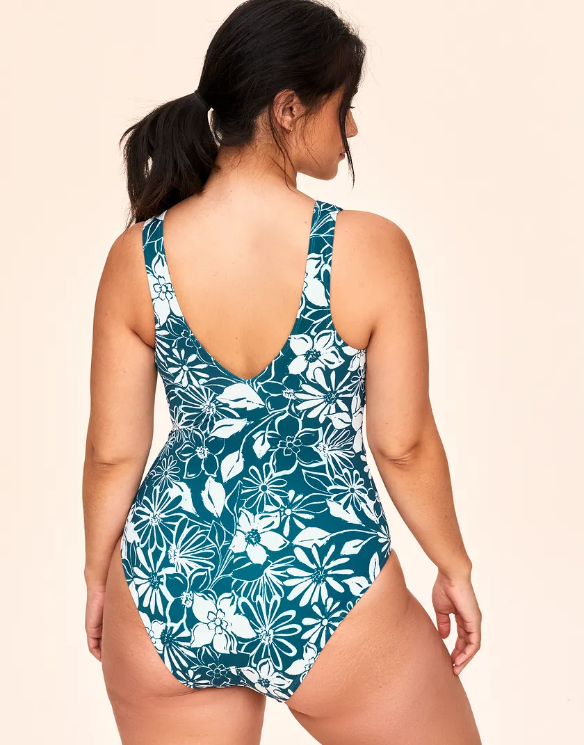 Andria Floral Blue 2 Plus Lightly Lined swimwear bundle Model 4