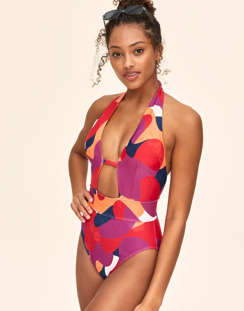 Brinlee Novelty Red Lightly Lined swimwear bundle Model 4