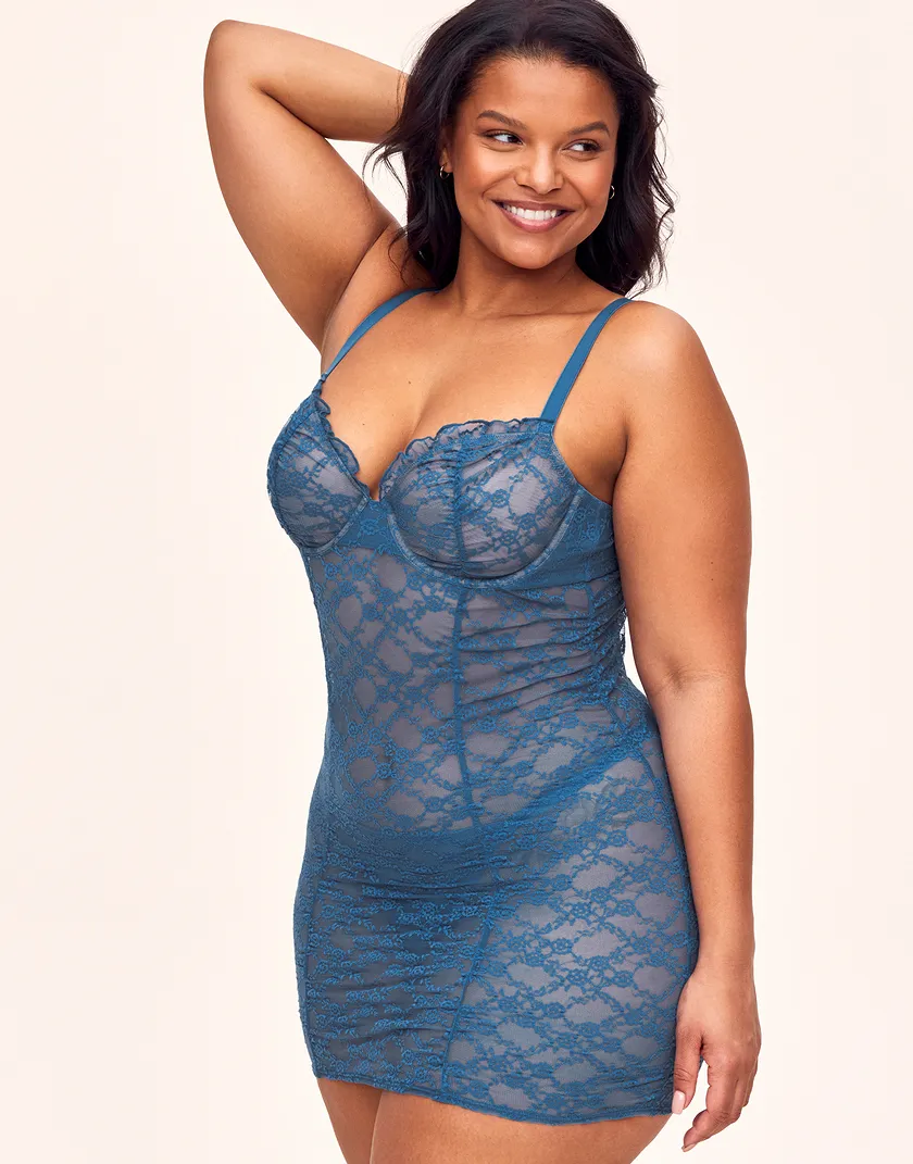 Cheyenne Dark Blue Plus Unlined lingerie bundle Model 1