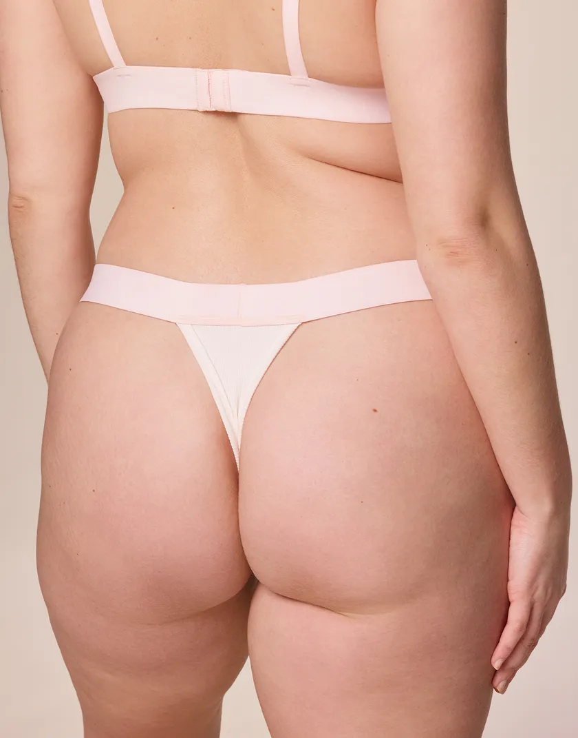 Tess Thong White Plus panty bundle Model 1