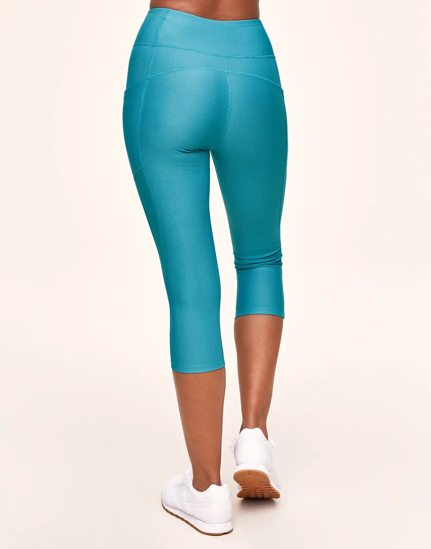 Remy Rib Lace-Up Crop Medium Blue activewear bundle Model 6