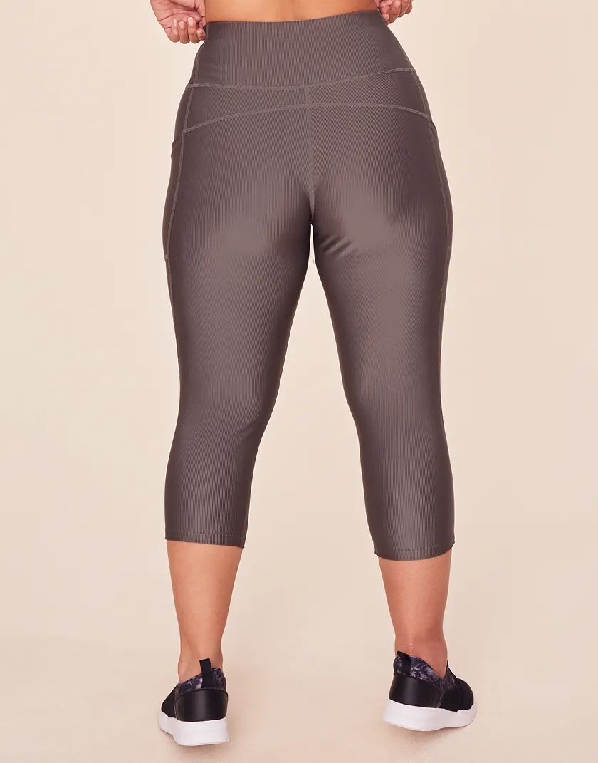 Remy Rib Lace-Up Crop Gray Plus activewear bundle Model 5