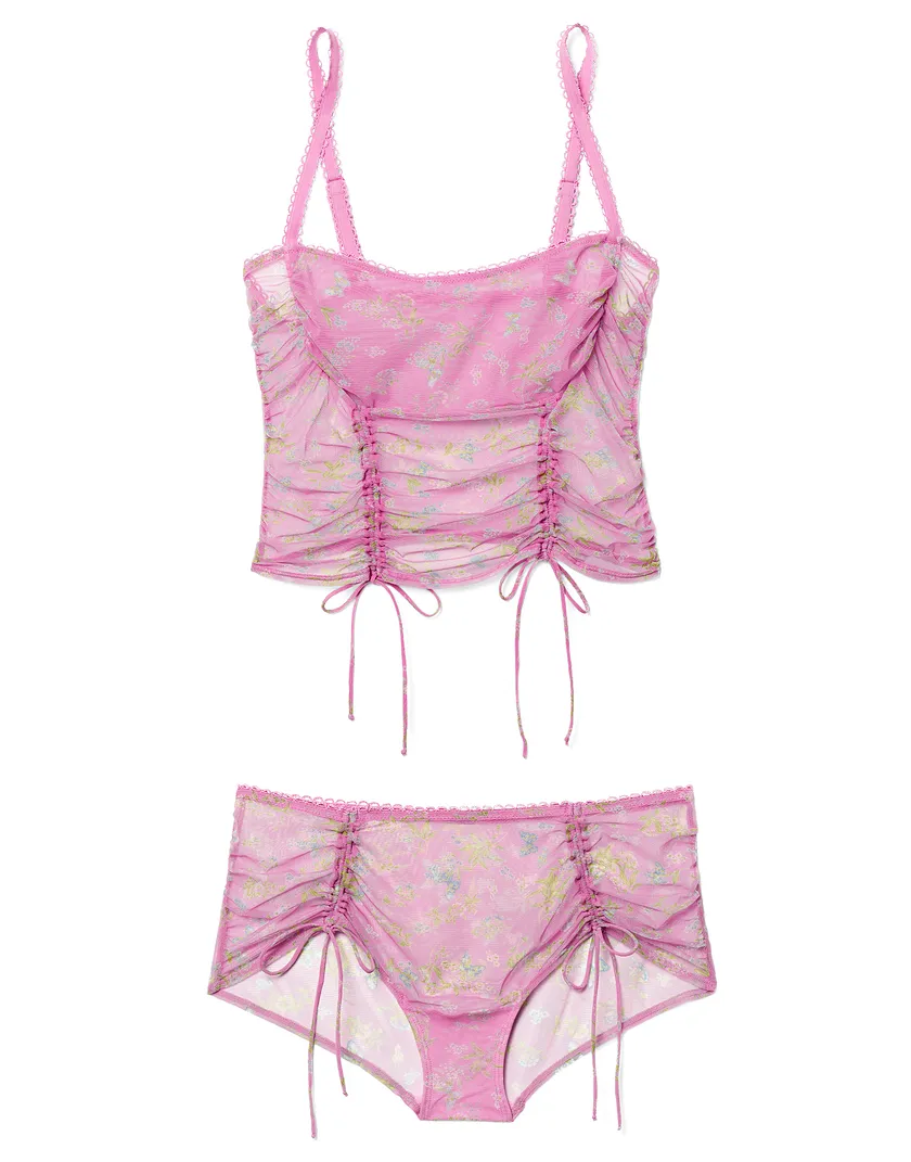Pia Floral Pink Unlined lingerie bundle Still 2