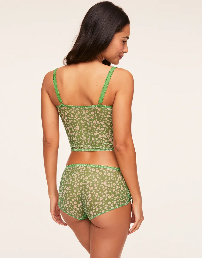 Pia Floral Green Unlined lingerie bundle Model 4