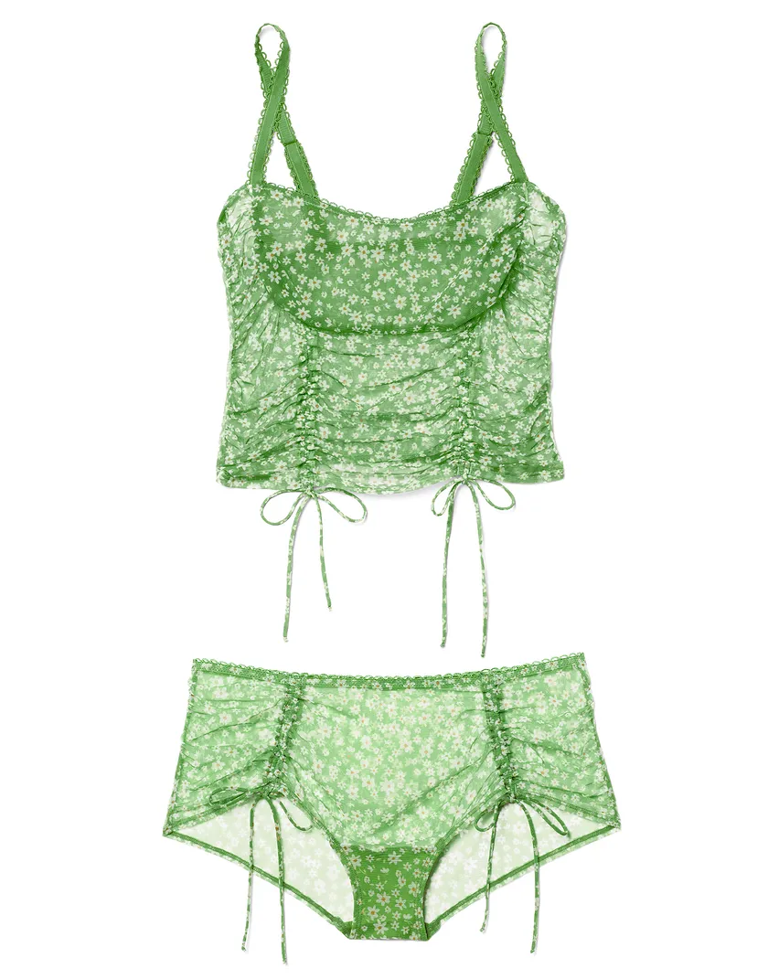 Pia Floral Green Unlined lingerie bundle Still 2