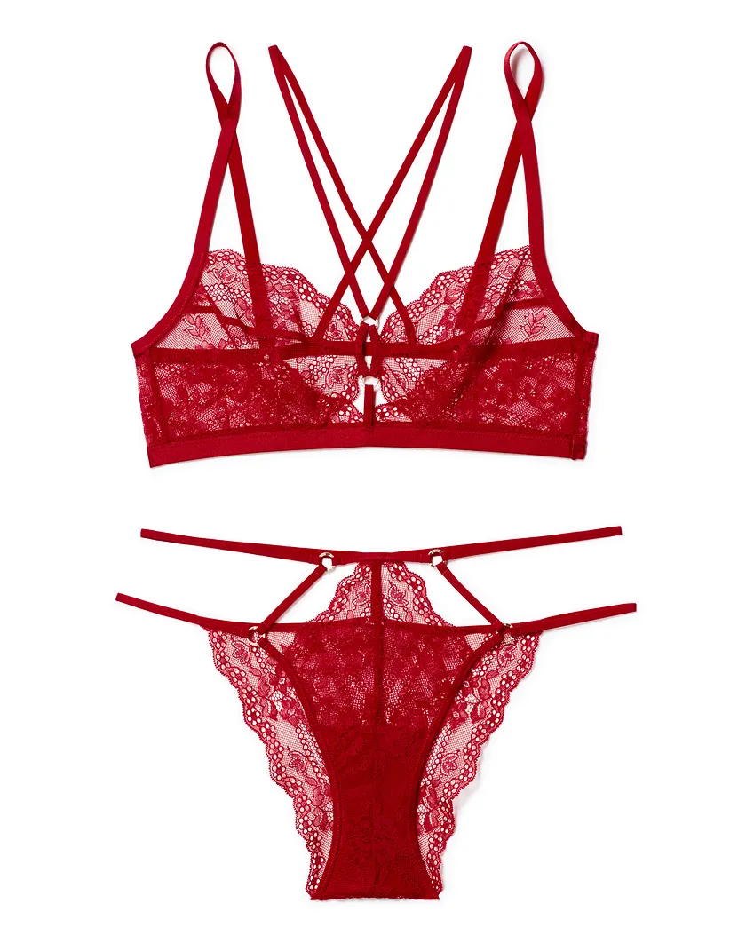Sonia Dark Red 2 Unlined bra bundle Still 3