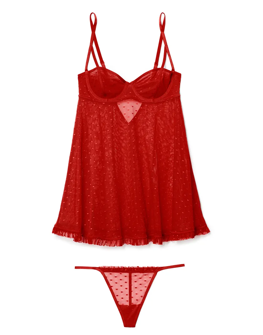 Aubrey Dark Red Unlined lingerie bundle Still 3