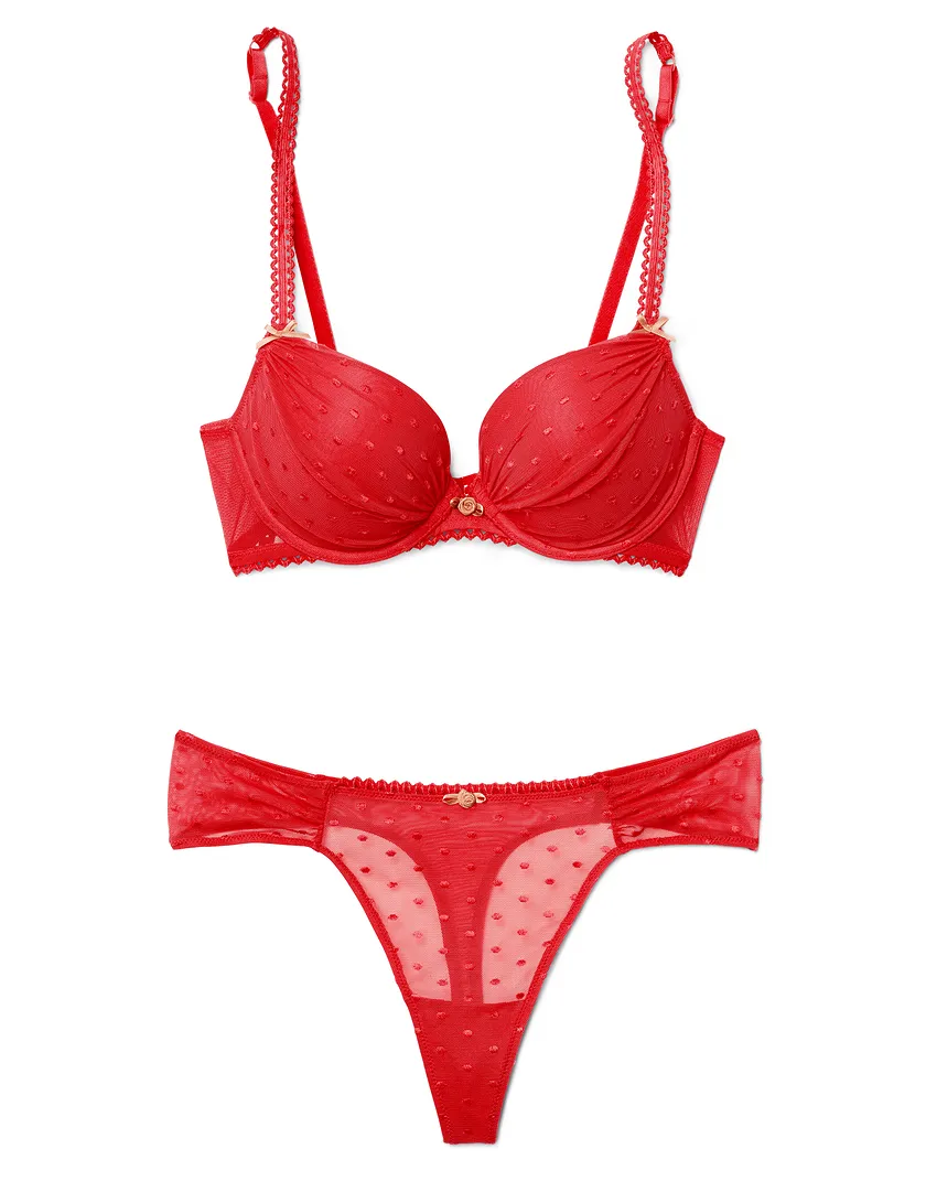 Stacy Dark Red 2 Push Up bra bundle Still 3