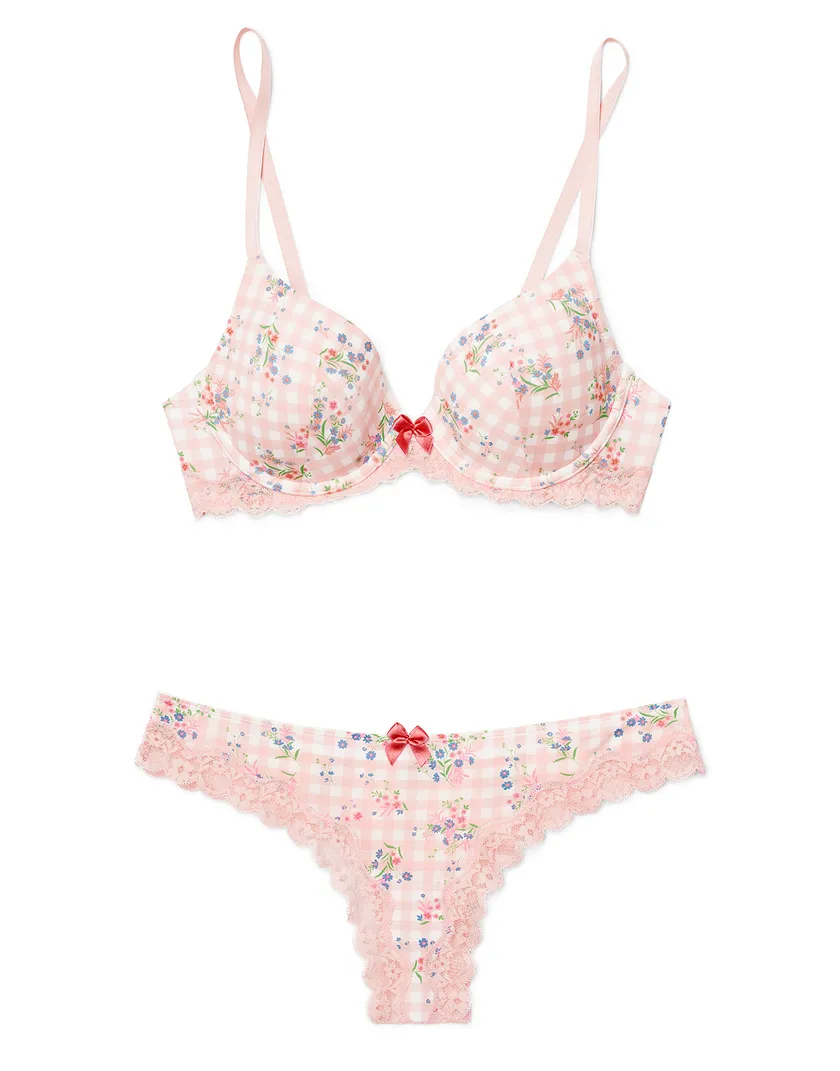 Kati Plaid Pink 2 Contour bra bundle Still 3