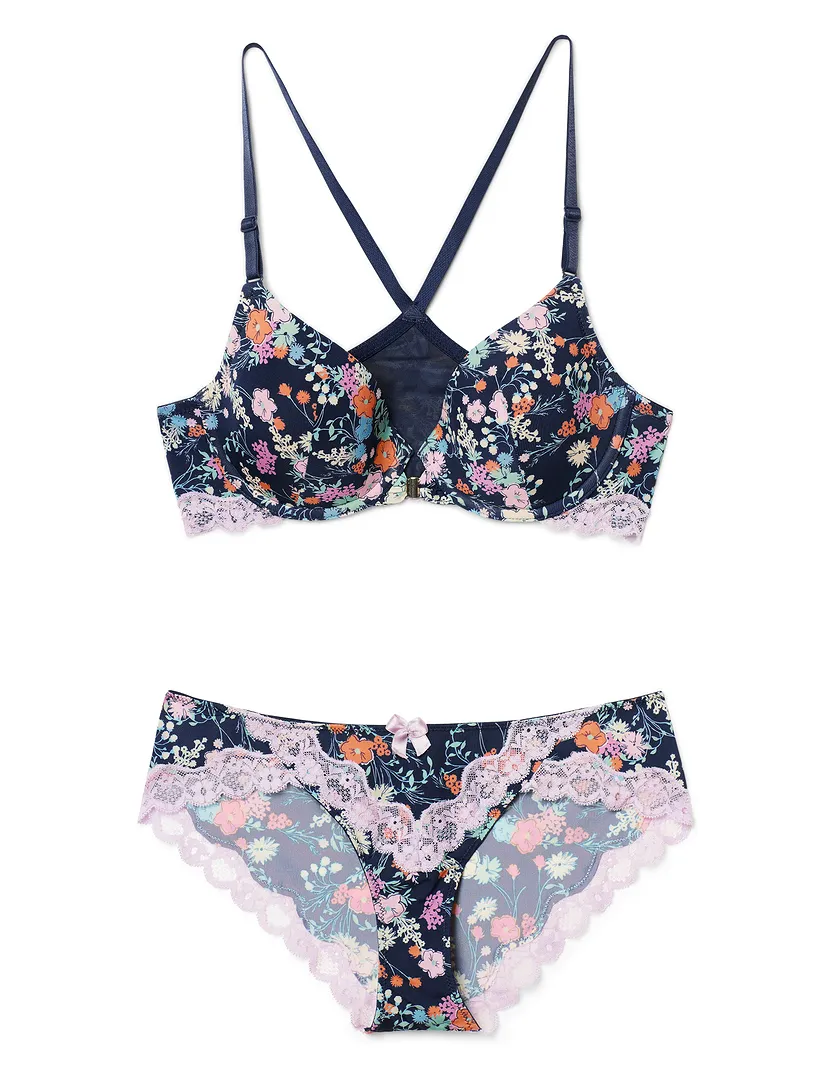 Anais Floral Blue 3 Lightly Lined bra bundle Still 3