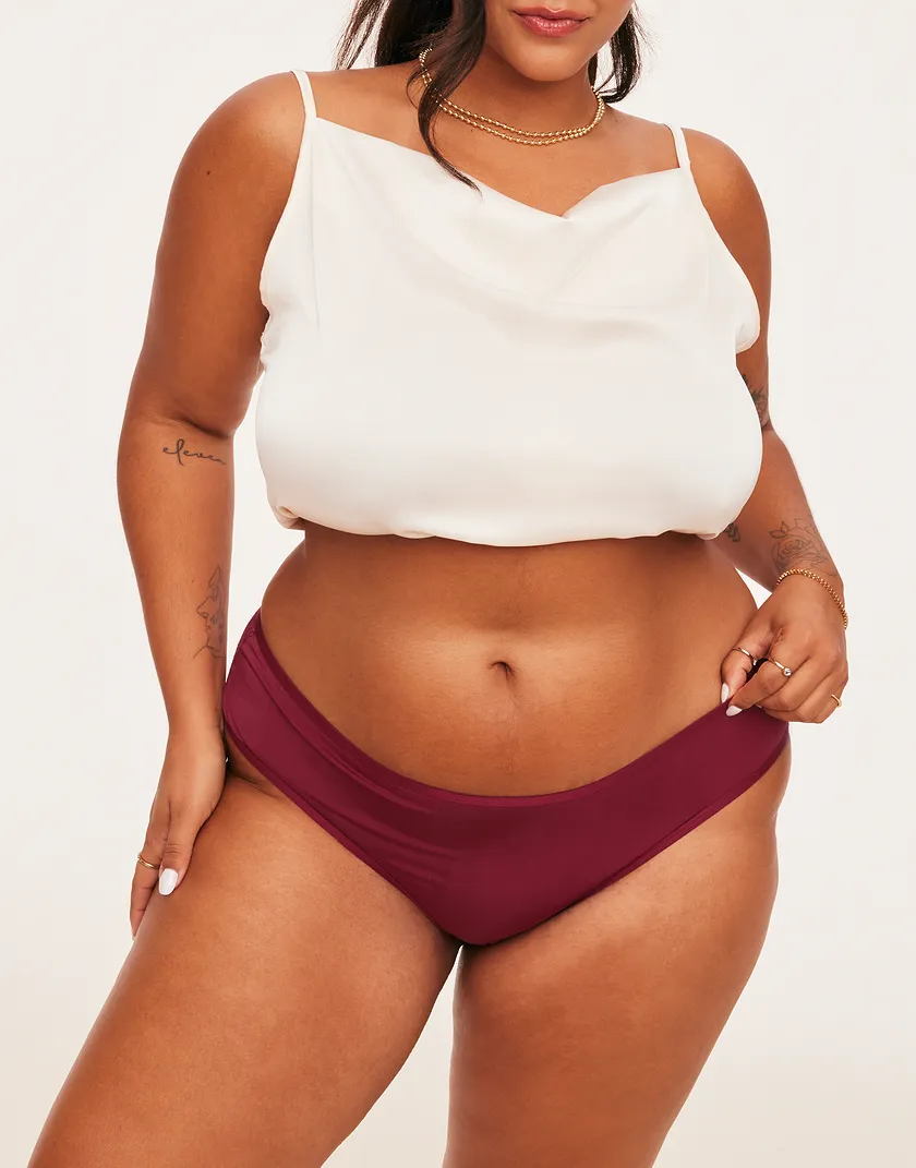 Beatrice Cheeky Dark Red Plus panty bundle Model 5