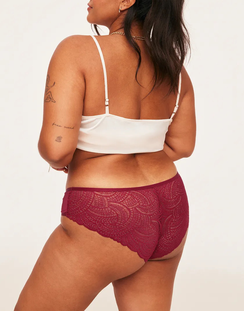Beatrice Cheeky Dark Red Plus panty bundle Model 2