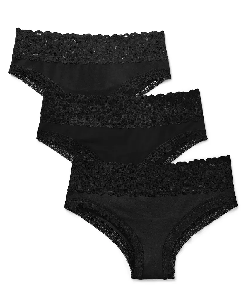 3-Pack Mackenna Cotton Cheeky Black 2 Plus panty pack Still 2