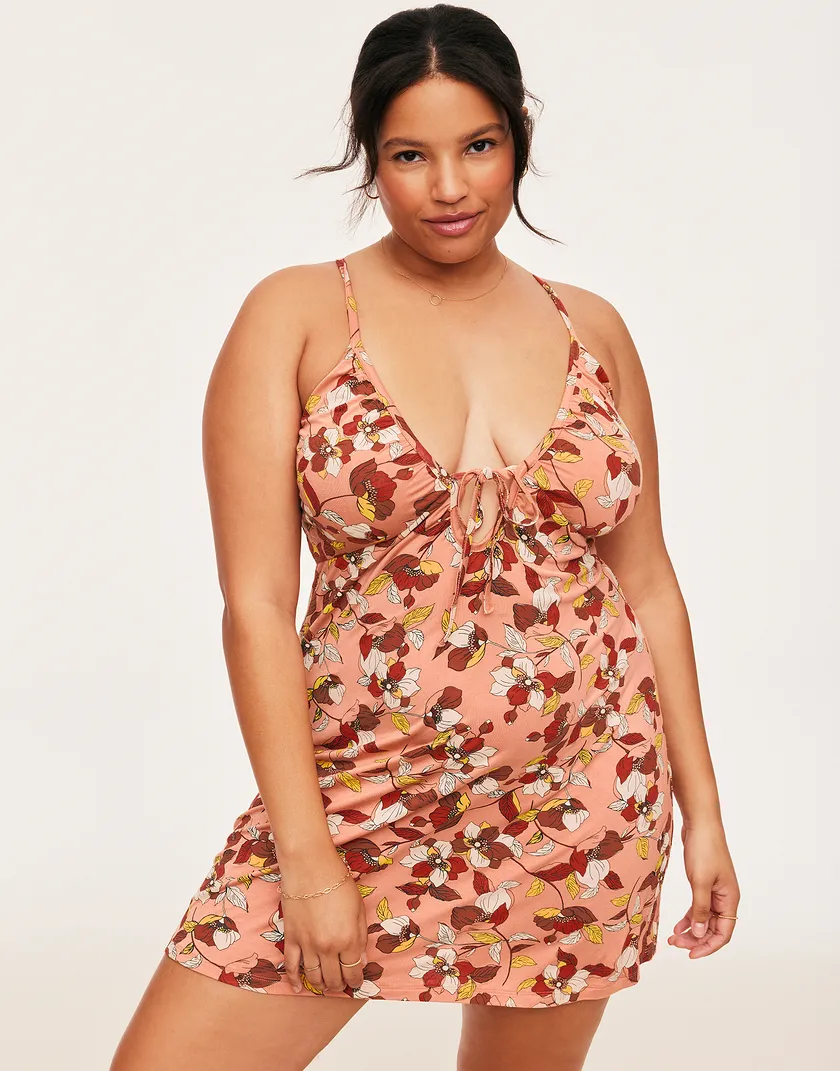 Laylani Floral Brown Plus sleepwear bundle Model 2
