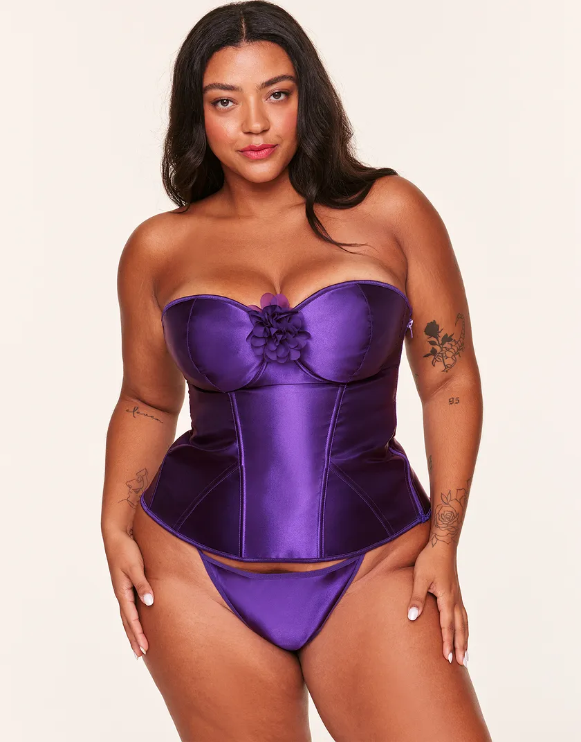 Laurin Dark Purple 2 Plus Lightly Lined corset bundle Model 2