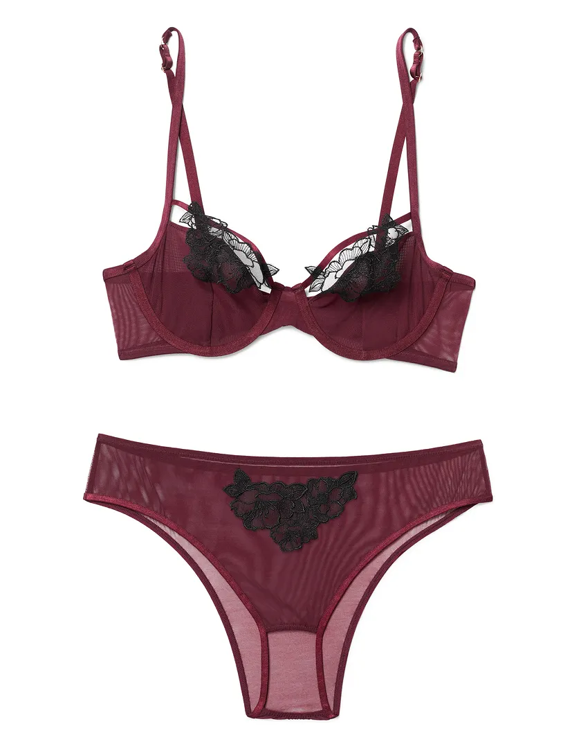 Andy Dark Red 2 Unlined bra bundle Still 3