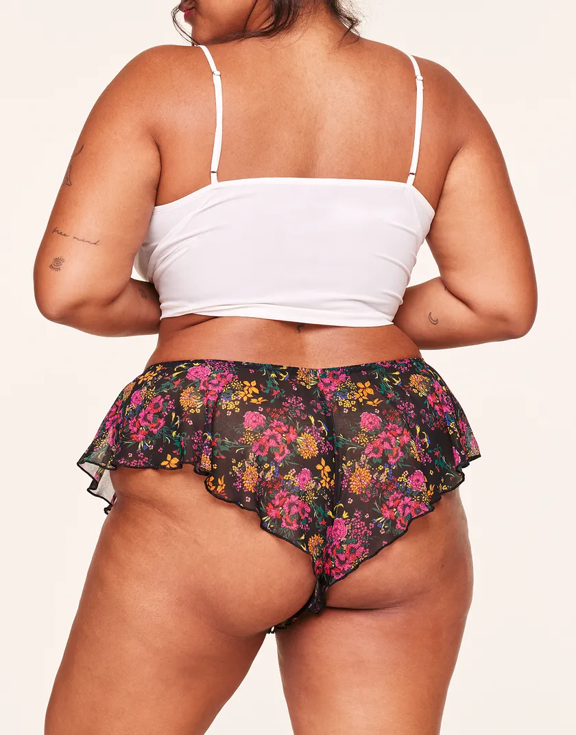Graciela Cheeky Floral Black Plus panty bundle Model 4