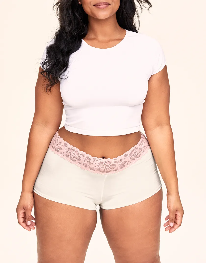 Leondra Shortie White Plus panty bundle Model 5