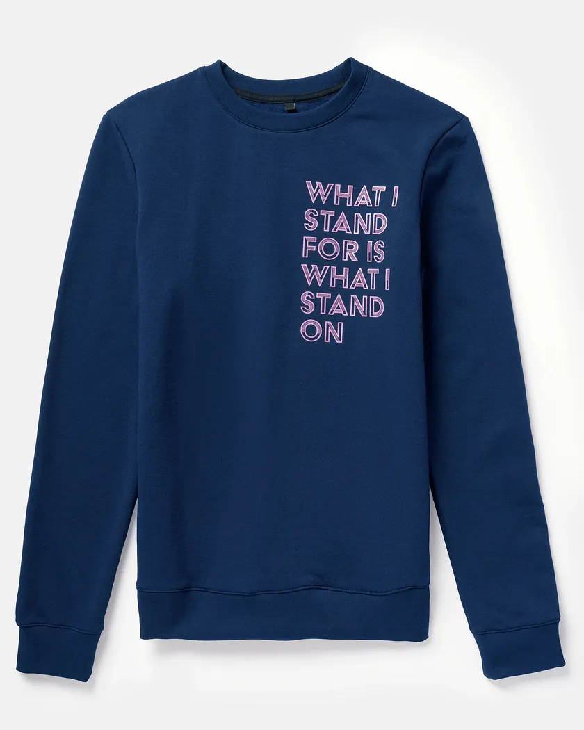 Stand Crew Neck Dark Blue sweatshirts bundle Still 2