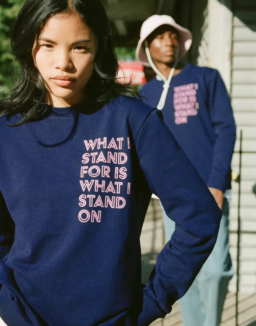 Stand Crew Neck Dark Blue sweatshirts bundle Model 5