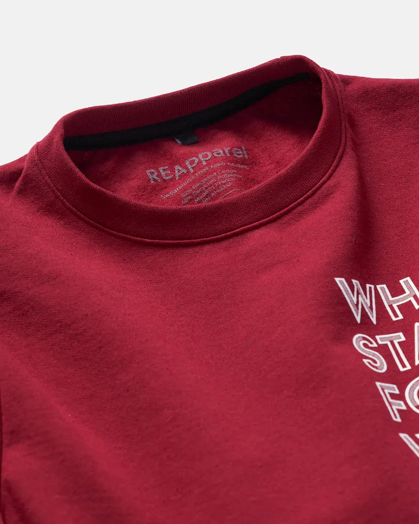 Stand Crew Neck Dark Red sweatshirts bundle Still 3