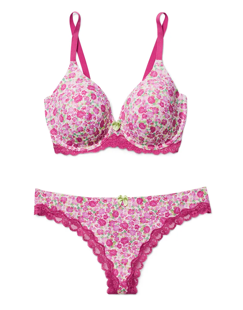 Nare Floral Pink 12 Lightly Lined bra bundle Still 3