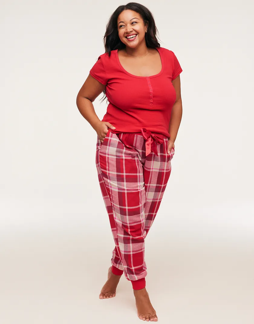 Caileigh Dark Red 2 Plus sleepwear bundle Model 2