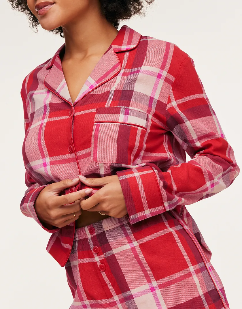 Cecelia Plaid Red 2 sleepwear bundle Model 4
