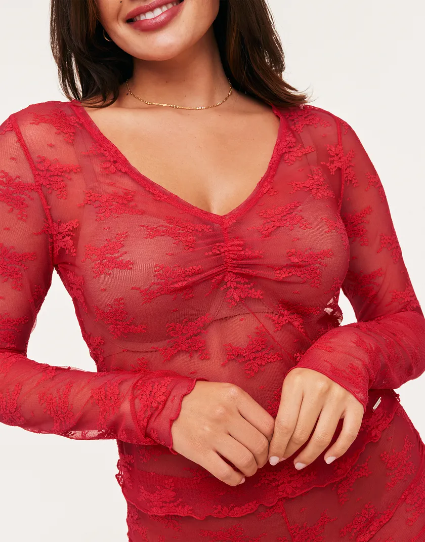 Gwendlyn Dark Red lounge bundle Model 4