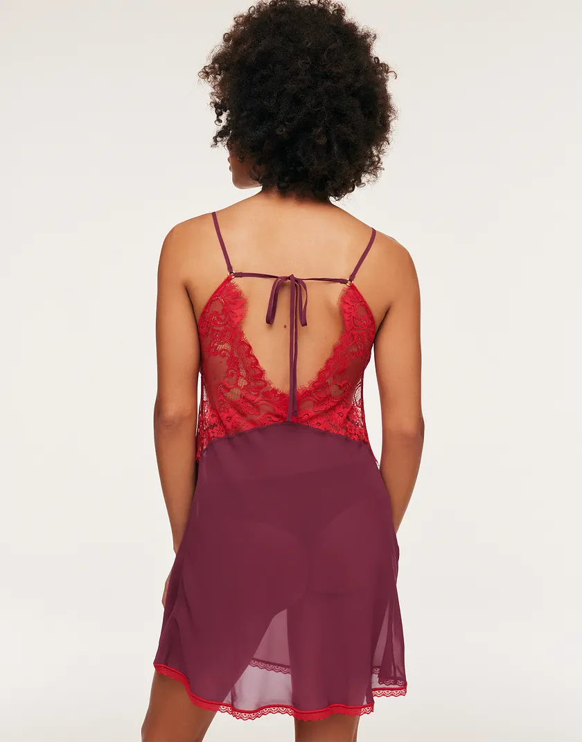 Raquel Dark Red Unlined lingerie bundle Model 6