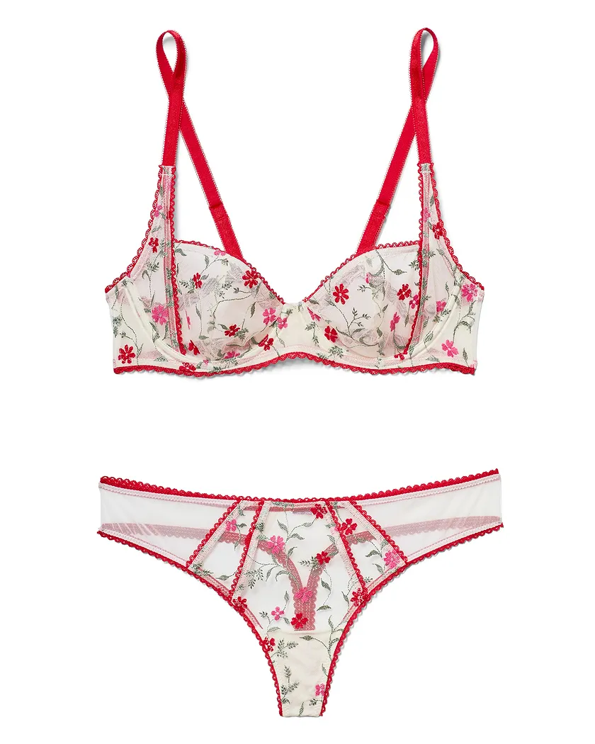 Rosa Floral Red 6 Unlined bra bundle Still 2