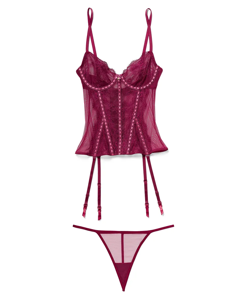Sherry Dark Red 2 Unlined corset bundle Still 3