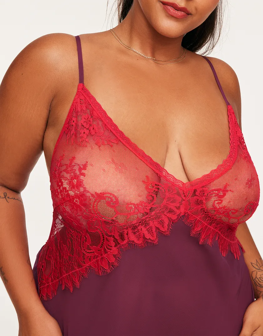 Raquel Dark Red Plus Unlined lingerie bundle Model 5