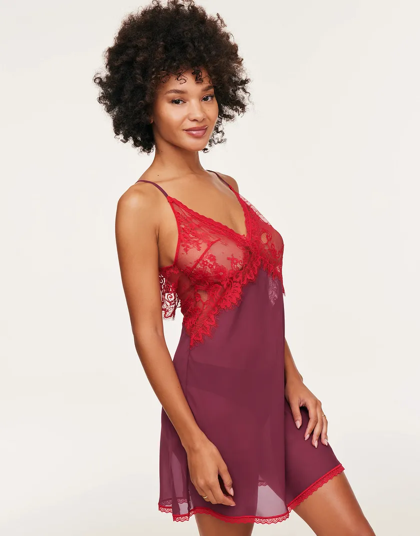 Raquel Dark Red Unlined lingerie bundle Model 1