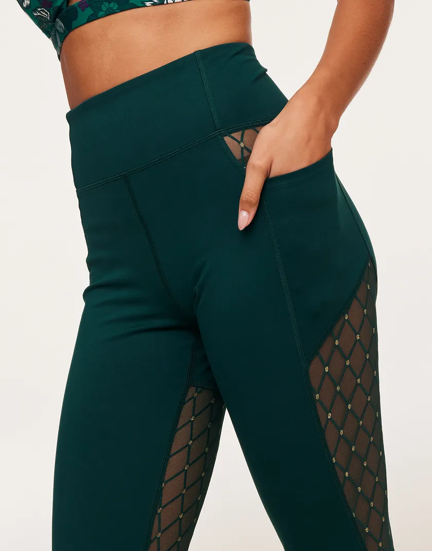 Lotus Novelty Mesh Legging Dark Green activewear bundle Model 4