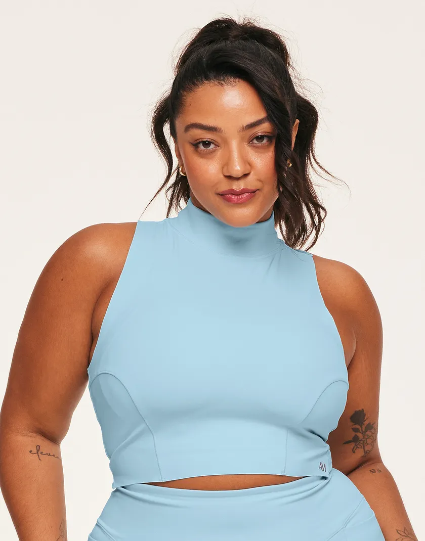 Awaken Reflective Top Light Blue Plus activewear bundle Model 2