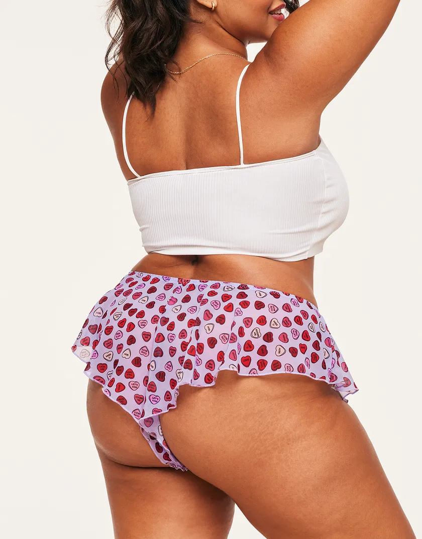 Graciela Cheeky Heart Purple Plus panty bundle Model 2