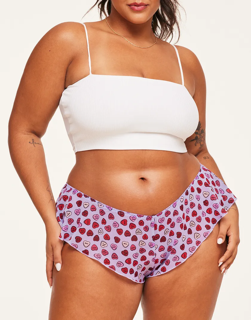 Graciela Cheeky Heart Purple Plus panty bundle Model 5