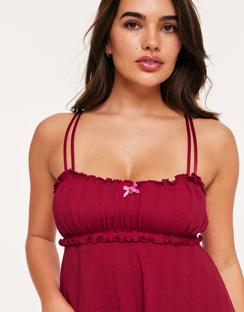 Ophylia Dark Red sleepwear bundle Model 4