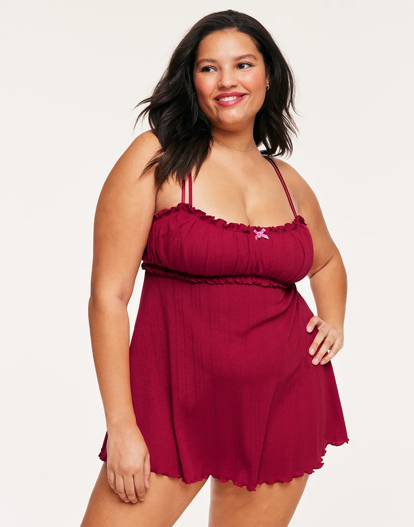 Ophylia Dark Red Plus sleepwear bundle Model 2