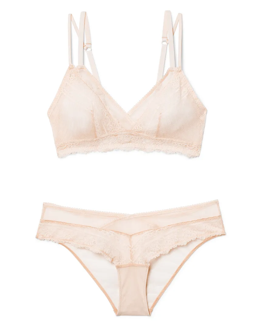 Mindi Light Beige Unlined bra and panty bundle Still 5