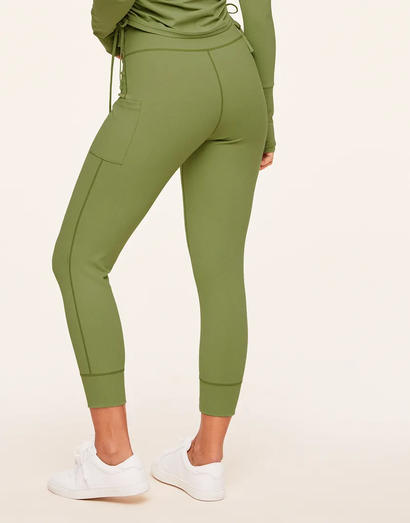 Cora Cozy Slim Jogger Medium Green activewear bundle Model 4