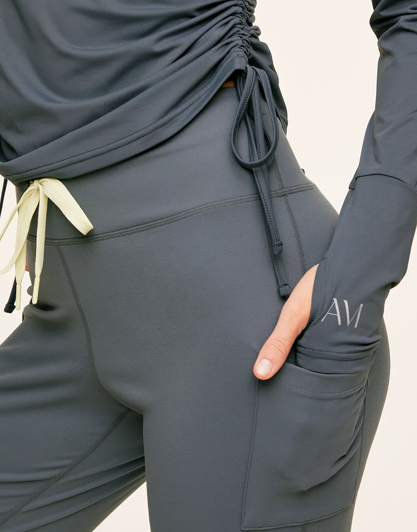 Cora Cozy Slim Jogger Dark Gray activewear bundle Model 4
