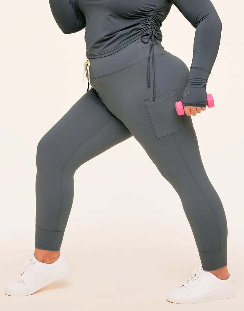 Cora Cozy Slim Jogger Dark Gray Plus activewear bundle Model 5