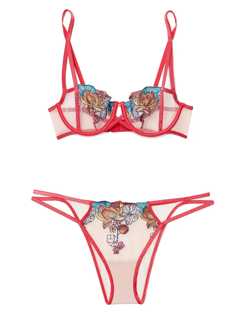 Jayda Floral Beige 2 Unlined bra bundle Still 5