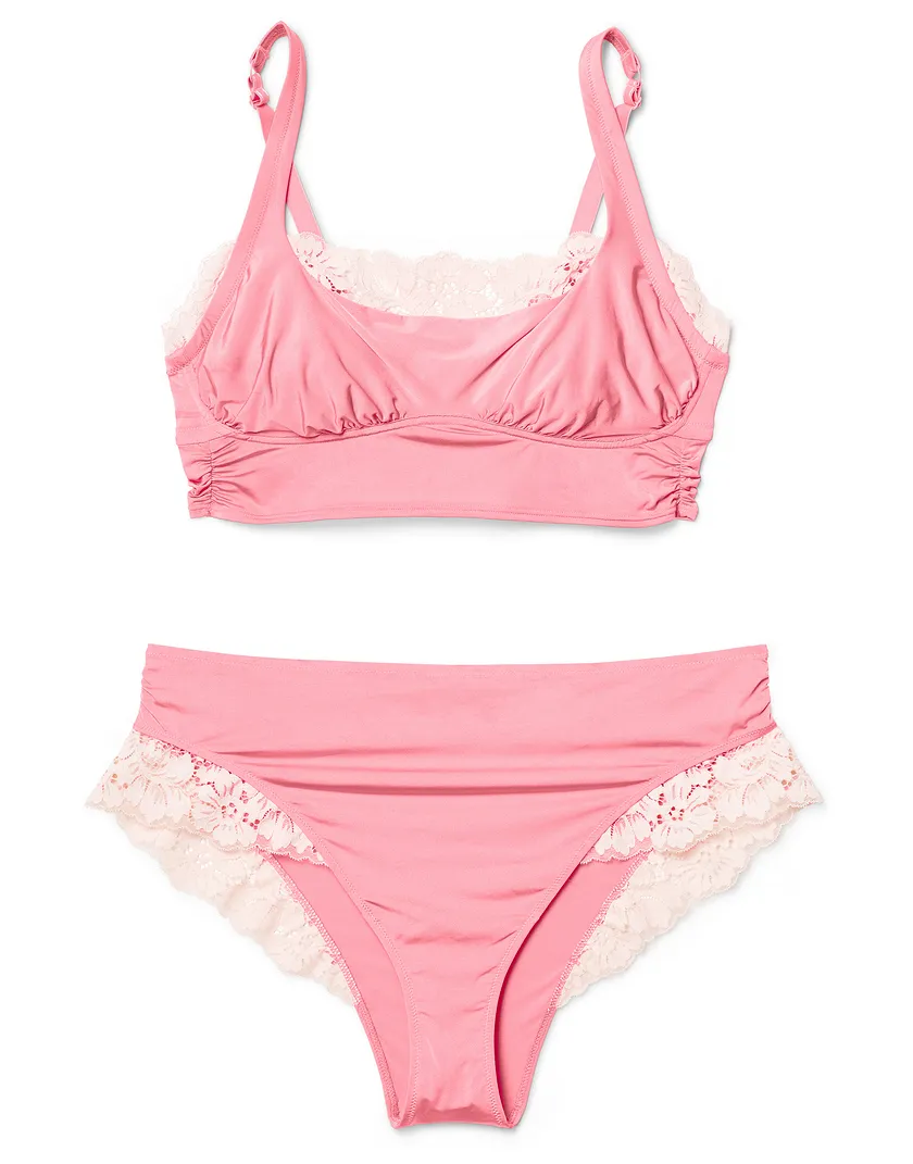 Lizzie Medium Pink 2 Unlined bra bundle Still 3