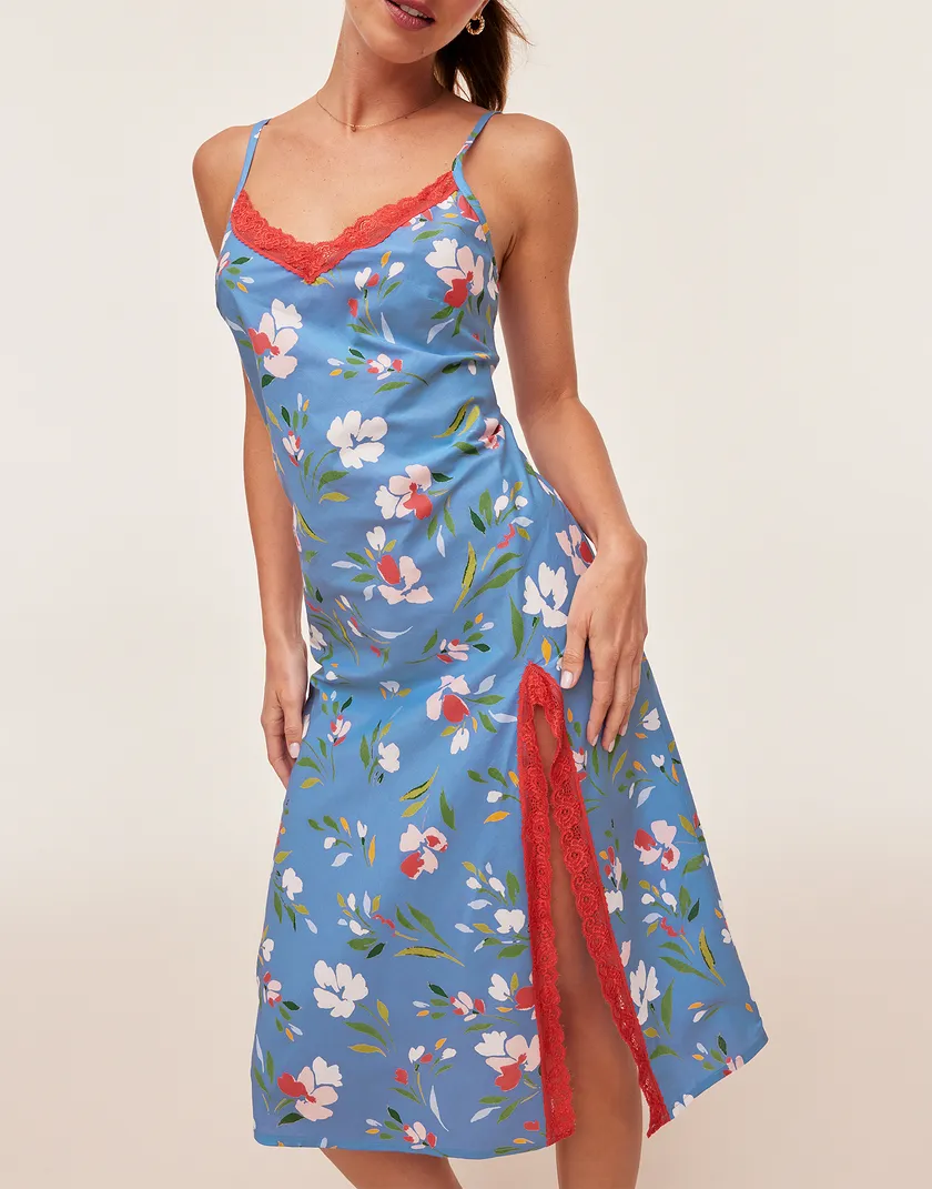 Analise Floral Blue 2 lounge bundle Model 4