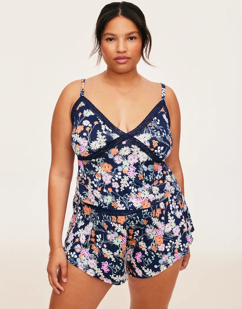 Lila Floral Blue Plus sleepwear bundle Model 1