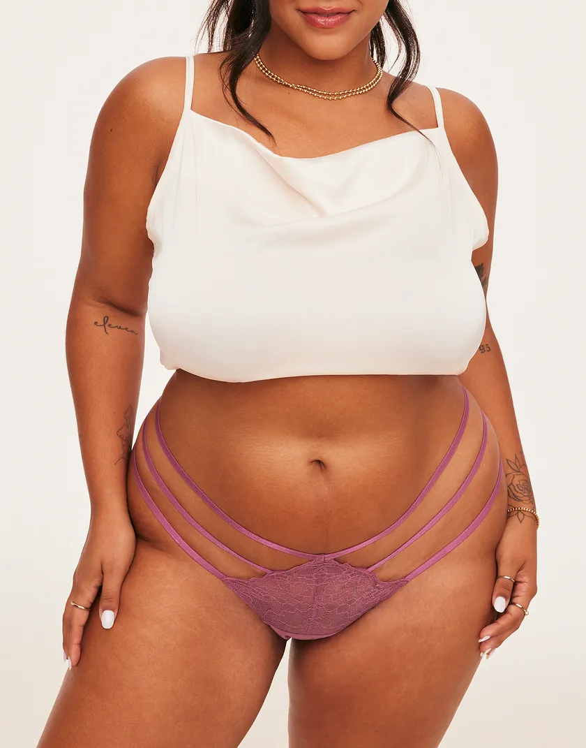 Kimberly Thong Dark Purple 2 Plus panty bundle Model 1
